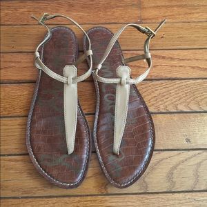 Sam Edelman nude T-strap sandals